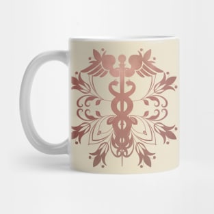 Abstract Floral Caduceus - Pink Mug